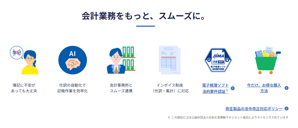 弥生会計紹介画像の2枚目